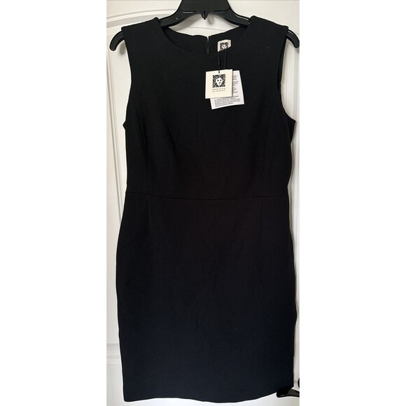 Anne Klein Women's Textured Sleeveless Sheath Dress Formal Casual Chic Black 8 - Picture 6 of 13